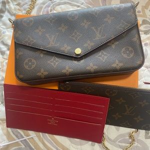 Purse with wallet and coin bag